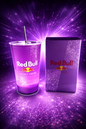 Verre "Red bull" lumineux avec paille en métal + capuchon de fermeture M'Trends