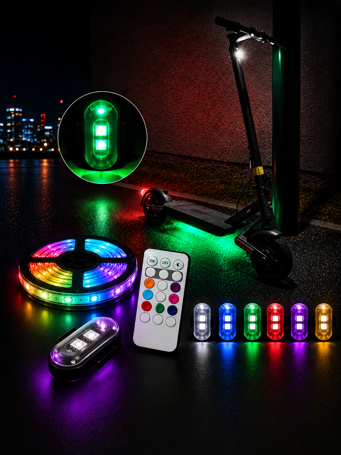 Ampoules LED sans fil pour trottinette électrique