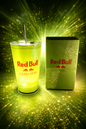 Verre "Red bull" lumineux avec paille en métal + capuchon de fermeture M'Trends