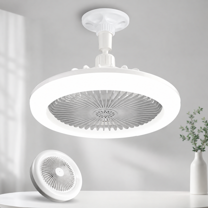 Ventilateur LED de Plafond E27 avec Télécommande – Compact, Silencieux et Élégant