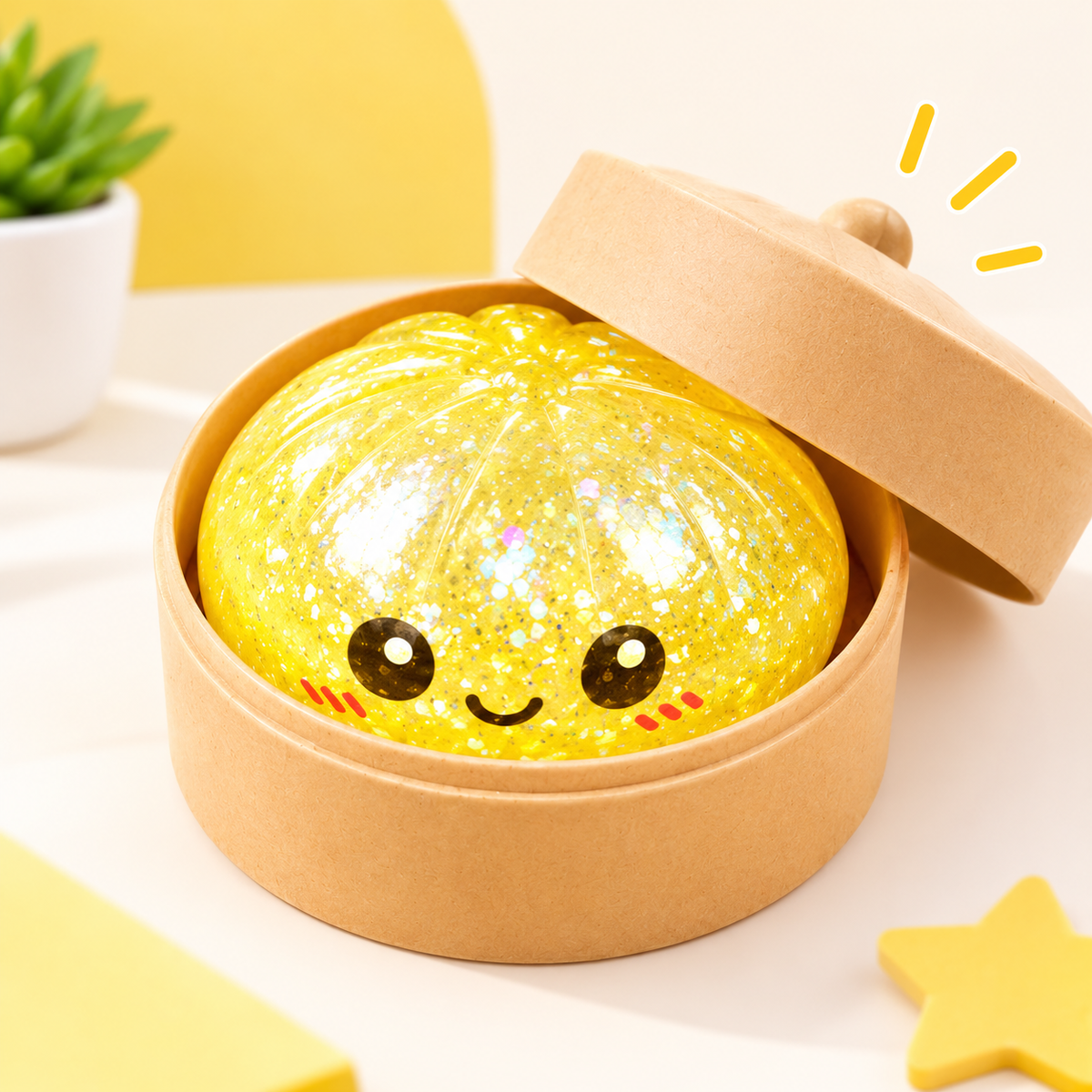 Squishy Bao en forme de boulette, boule anti-stress, jouet sensoriel - Couleurs aléatoire