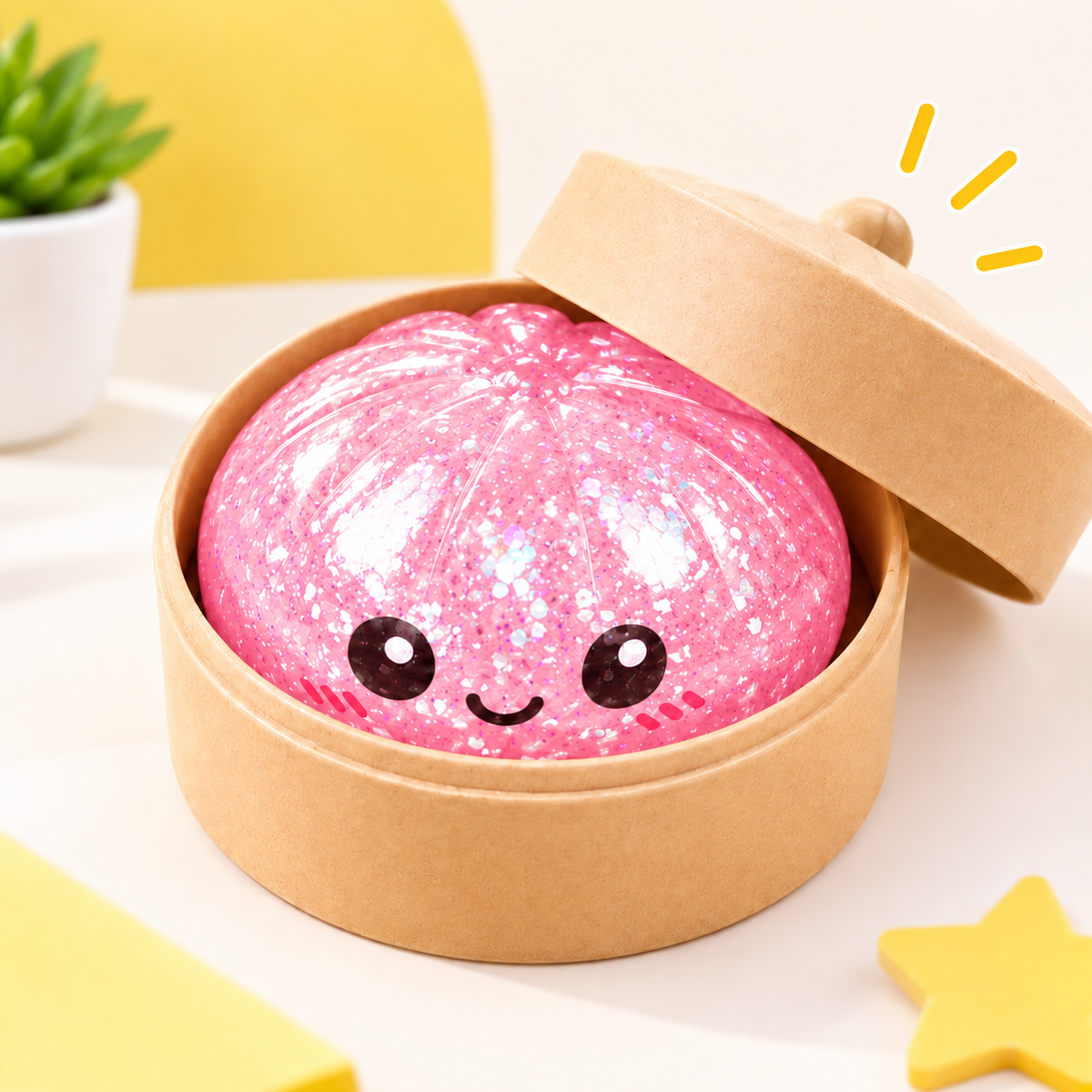 Squishy Bao en forme de boulette, boule anti-stress, jouet sensoriel - Couleurs aléatoire