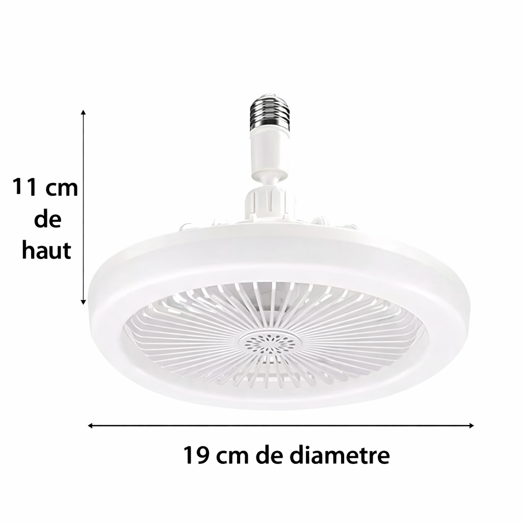 Ventilateur LED de Plafond E27 avec Télécommande – Compact, Silencieux et Élégant