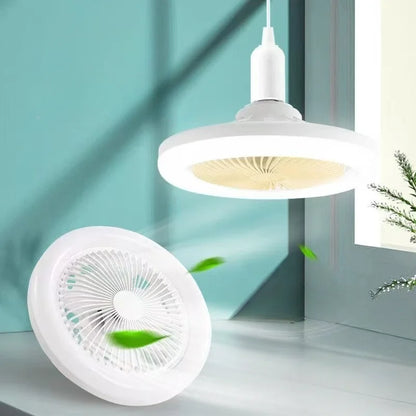 Ventilateur LED de Plafond E27 avec Télécommande – Compact, Silencieux et Élégant